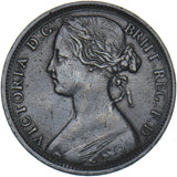 1863 Penny - Victoria British Bronze Coin - Nice