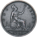 1865 Penny - Victoria British Bronze Coin