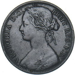 1866 Penny - Victoria British Bronze Coin - Nice