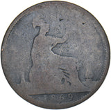 1869 Penny - Victoria British Bronze Coin