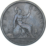 1869 Penny - Victoria British Bronze Coin - Nice
