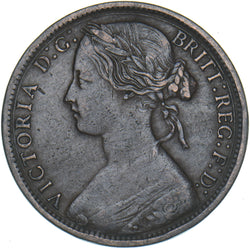 1870 Penny - Victoria British Bronze Coin - Nice