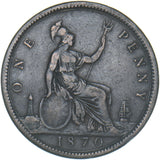 1870 Penny - Victoria British Bronze Coin - Nice