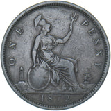 1872 Penny - Victoria British Bronze Coin - Nice