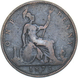 1875 H Penny - Victoria British Bronze Coin