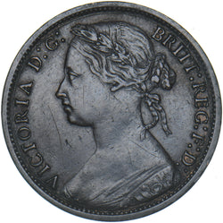 1874 Penny (F72 7+H) - Victoria British Bronze Coin - Nice