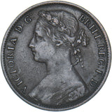 1875 Penny (F79 8+G R13) - Victoria British Bronze Coin - Nice