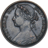 1876 H Penny (F87 8+J) - Victoria British Bronze Coin - Very Nice