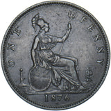 1876 H Penny (F89 8+K) - Victoria British Bronze Coin - Nice