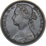 1878 Penny - Victoria British Bronze Coin - Very Nice