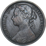 1878 Penny - Victoria British Bronze Coin - Nice