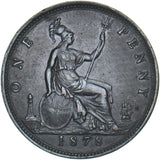 1878 Penny - Victoria British Bronze Coin - Very Nice