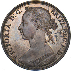 1890 Penny - Victoria British Bronze Coin - Superb