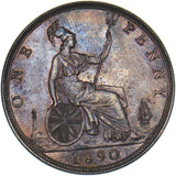 1890 Penny - Victoria British Bronze Coin - Superb