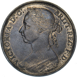 1891 Penny - Victoria British Bronze Coin - Nice