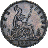 1893 Penny - Victoria British Bronze Coin - Nice