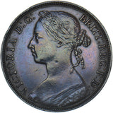1893 Penny (3 Over 2) - Victoria British Bronze Coin - Nice