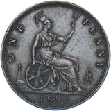 1894 Penny - Victoria British Bronze Coin - Nice