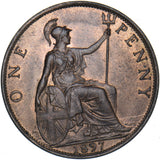 1897 Penny - Victoria British Bronze Coin - Superb