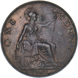 1901 Penny - Victoria British Bronze Coin - Very Nice