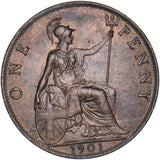 1901 Penny - Victoria British Bronze Coin - Very Nice