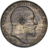 1902 Penny - Edward VII British Bronze Coin - Very Nice