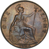 1904 Penny - Edward VII British Bronze Coin - Very Nice