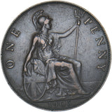 1905 Penny - Edward VII British Bronze Coin - Nice