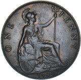 1908 Penny - Edward VII British Bronze Coin - Very Nice
