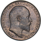 1908 Penny - Edward VII British Bronze Coin - Very Nice