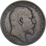 1909 Penny (Raised Dot) - Edward VII British Bronze Coin