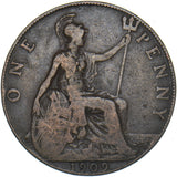 1909 Penny (Raised Dot) - Edward VII British Bronze Coin