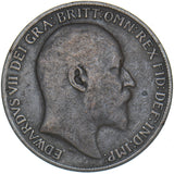 1909 Penny (Raised Dot) - Edward VII British Bronze Coin