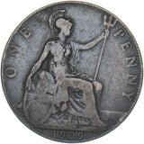 1909 Penny (Raised Dot) - Edward VII British Bronze Coin