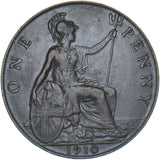 1910 Penny - Edward VII British Bronze Coin - Nice