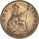 1921 Penny - George V British Bronze Coin - Superb