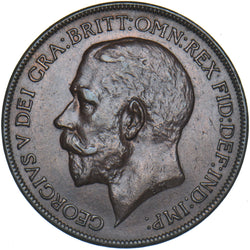 1921 Penny - George V British Bronze Coin - Very Nice