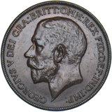 1921 Penny - George V British Bronze Coin - Very Nice