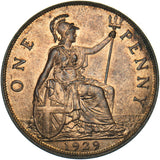 1929 Penny - George V British Bronze Coin - Superb