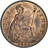 1935 Penny - George V British Bronze Coin - Superb