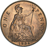 1936 Penny - George V British Bronze Coin - Superb