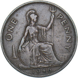 1946 Penny (Dot after ONE) - George VI British Bronze Coin