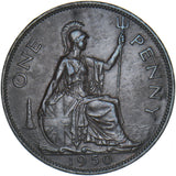 1950 Penny - George VI British Bronze Coin - Very Nice