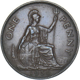 1950 Penny - George VI British Bronze Coin - Very Nice