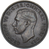 1950 Penny - George VI British Bronze Coin - Very Nice