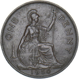 1950 Penny - George VI British Bronze Coin - Very Nice