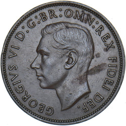 1950 Penny - George VI British Bronze Coin - Very Nice