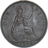 1950 Penny - George VI British Bronze Coin - Nice