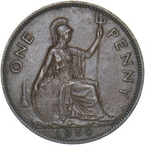 1950 Penny - George VI British Bronze Coin - Nice