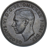 1950 Penny - George VI British Bronze Coin - Very Nice